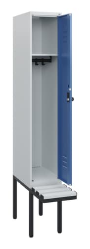 C+P Armoire vestiaire Classic Plus avec banc, largeur de compartiment 300 mm