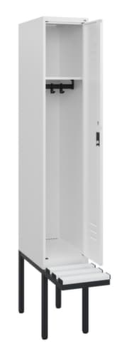 C+P Armoire vestiaire Classic Plus avec banc, largeur de compartiment 300 mm
