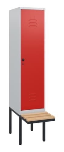 C+P Armoire vestiaire Classic Plus avec banc, largeur de compartiment 400 mm