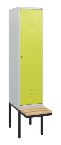 C+P Armoire vestiaire Classic Plus avec banc, largeur de compartiment 400 mm