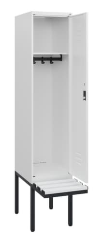C+P Armoire vestiaire Classic Plus avec banc, largeur de compartiment 400 mm
