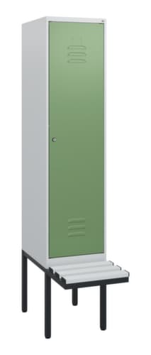 C+P Armoire vestiaire Classic Plus avec banc, largeur de compartiment 400 mm