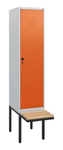 C+P Armoire vestiaire Classic Plus avec banc, largeur de compartiment 400 mm