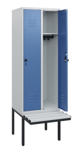 C+P Armoire vestiaire Classic Plus avec banc, largeur de compartiment 300 mm