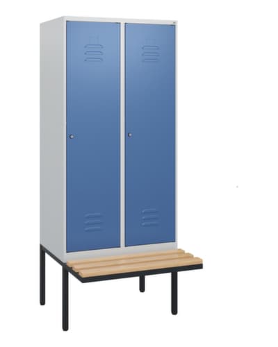 C+P Armoire vestiaire Classic Plus avec banc, largeur de compartiment 400 mm