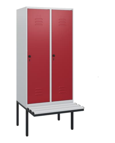 C+P Armoire vestiaire Classic Plus avec banc, largeur de compartiment 400 mm