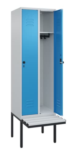 C+P Armoire vestiaire Classic Plus avec banc, largeur de compartiment 300 mm