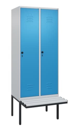 C+P Armoire vestiaire Classic Plus avec banc, largeur de compartiment 400 mm