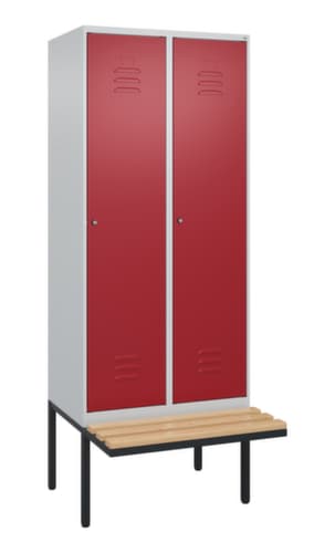C+P Armoire vestiaire Classic Plus avec banc, largeur de compartiment 400 mm