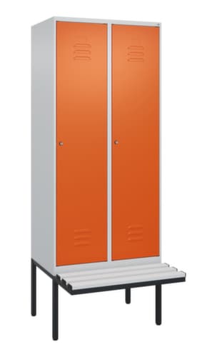 C+P Armoire vestiaire Classic Plus avec banc, largeur de compartiment 400 mm