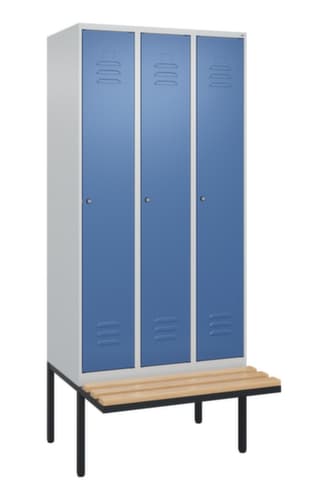 C+P Armoire vestiaire Classic Plus avec banc, largeur de compartiment 300 mm