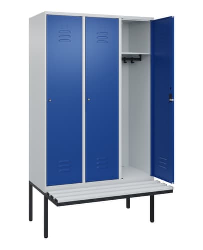C+P Armoire vestiaire Classic Plus avec banc, largeur de compartiment 400 mm