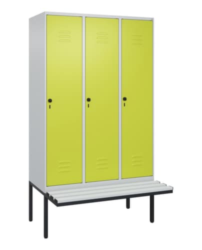 C+P Armoire vestiaire Classic Plus avec banc, largeur de compartiment 400 mm