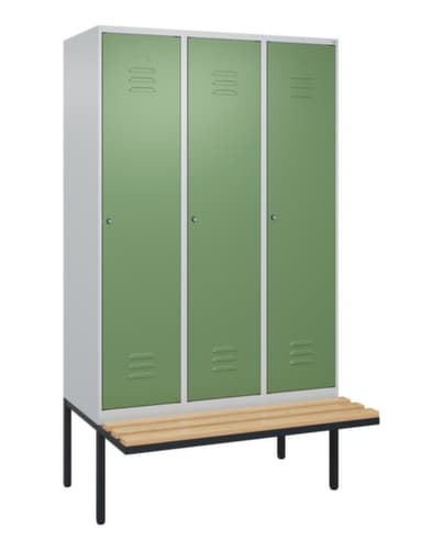 C+P Armoire vestiaire Classic Plus avec banc, largeur de compartiment 400 mm