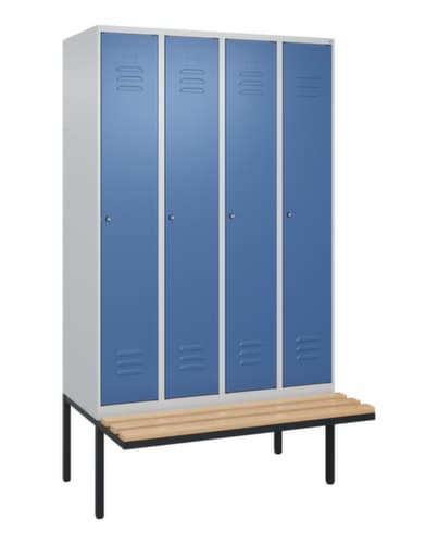 C+P Armoire vestiaire Classic Plus avec banc, largeur de compartiment 300 mm
