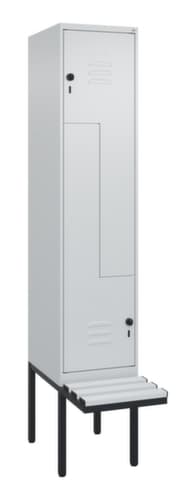 C+P Armoire vestiaire Z Classic Plus avec banc intégré, largeur de compartiment 400 mm