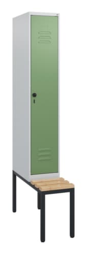 C+P Armoire vestiaire Classic Plus avec banc, largeur de compartiment 300 mm