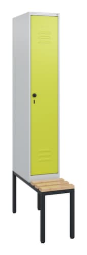 C+P Armoire vestiaire Classic Plus avec banc, largeur de compartiment 300 mm