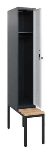C+P Armoire vestiaire Classic Plus avec banc, largeur de compartiment 300 mm