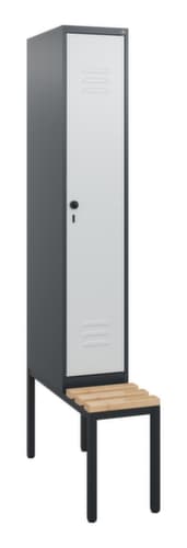 C+P Armoire vestiaire Classic Plus avec banc, largeur de compartiment 300 mm