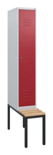 C+P Armoire vestiaire Classic Plus avec banc, largeur de compartiment 300 mm