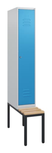 C+P Armoire vestiaire Classic Plus avec banc, largeur de compartiment 300 mm