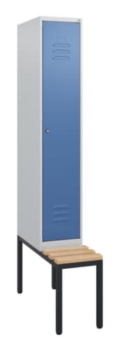 C+P Armoire vestiaire Classic Plus avec banc, largeur de compartiment 300 mm