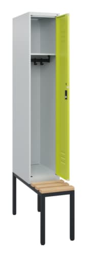 C+P Armoire vestiaire Classic Plus avec banc, largeur de compartiment 300 mm