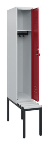C+P Armoire vestiaire Classic Plus avec banc, largeur de compartiment 300 mm