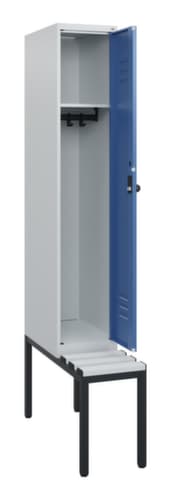 C+P Armoire vestiaire Classic Plus avec banc, largeur de compartiment 300 mm