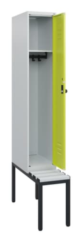 C+P Armoire vestiaire Classic Plus avec banc, largeur de compartiment 300 mm