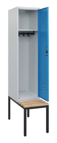 C+P Armoire vestiaire Classic Plus avec banc, largeur de compartiment 400 mm