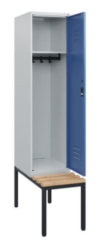 C+P Armoire vestiaire Classic Plus avec banc, largeur de compartiment 400 mm