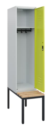 C+P Armoire vestiaire Classic Plus avec banc, largeur de compartiment 400 mm