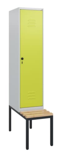 C+P Armoire vestiaire Classic Plus avec banc, largeur de compartiment 400 mm
