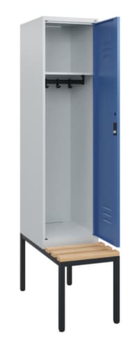 C+P Armoire vestiaire Classic Plus avec banc, largeur de compartiment 400 mm
