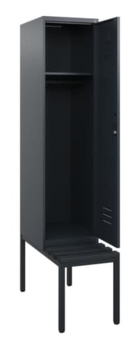 C+P Armoire vestiaire Classic Plus avec banc, largeur de compartiment 400 mm