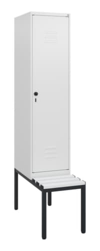 C+P Armoire vestiaire Classic Plus avec banc, largeur de compartiment 400 mm