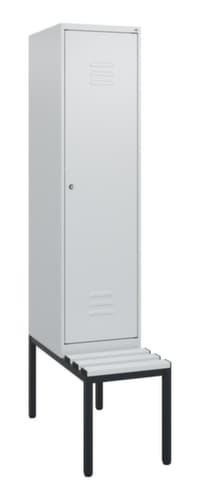 C+P Armoire vestiaire Classic Plus avec banc, largeur de compartiment 400 mm