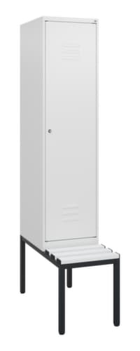 C+P Armoire vestiaire Classic Plus avec banc, largeur de compartiment 400 mm