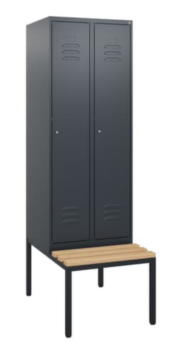 C+P Armoire vestiaire Classic Plus avec banc, largeur de compartiment 300 mm