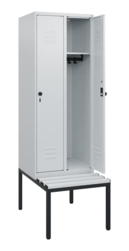 C+P Armoire vestiaire Classic Plus avec banc, largeur de compartiment 300 mm