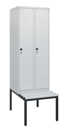 C+P Armoire vestiaire Classic Plus avec banc, largeur de compartiment 300 mm