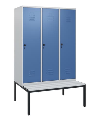 C+P Armoire vestiaire Classic Plus avec banc, largeur de compartiment 400 mm