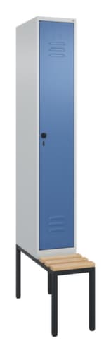 C+P Armoire vestiaire Classic Plus avec banc, largeur de compartiment 300 mm
