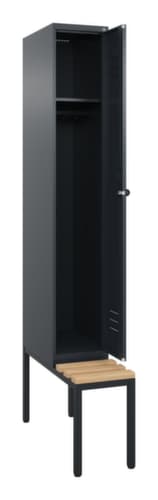 C+P Armoire vestiaire Classic Plus avec banc, largeur de compartiment 300 mm