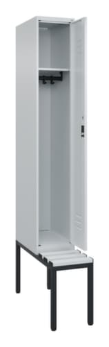 C+P Armoire vestiaire Classic Plus avec banc, largeur de compartiment 300 mm