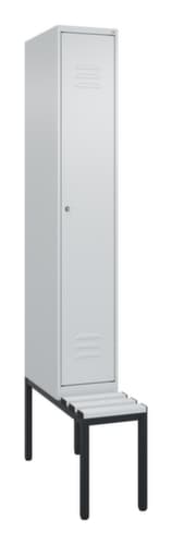 C+P Armoire vestiaire Classic Plus avec banc, largeur de compartiment 300 mm