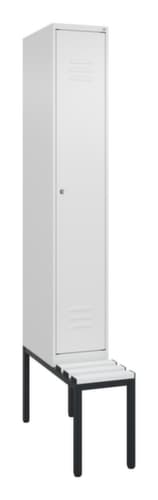 C+P Armoire vestiaire Classic Plus avec banc, largeur de compartiment 300 mm