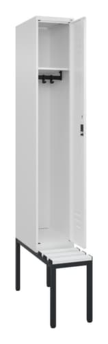 C+P Armoire vestiaire Classic Plus avec banc, largeur de compartiment 300 mm